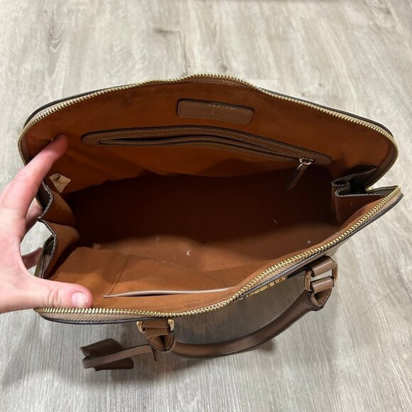 Adrienne Vittadini Beige Satchel Double Handle Shoulder Tote Bag - Picture 6 of 8